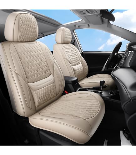 Iceleather Waterproof PU Leather Car Seat Covers For Chevy Trailblazer 2003-2023 – Black & Orange, Front Set - View #6