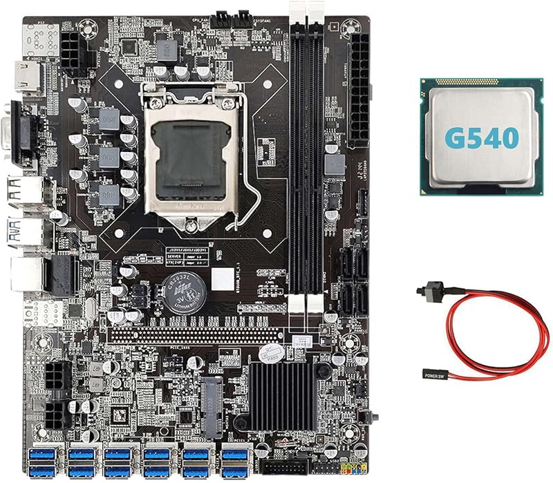 Lodokdre B75 ETH Mining Motherboard 12 PCIe USB G540 CPU MSATA DDR3 BTC Miner