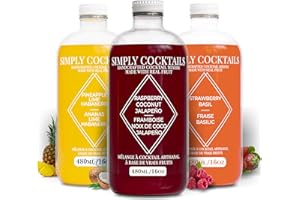 Simply Cocktails Non-Alcoholic Margarita & Mojito Cocktail Kit. Strawberry Basil, Pineapple Habanero & Raspberry Coconut Jala