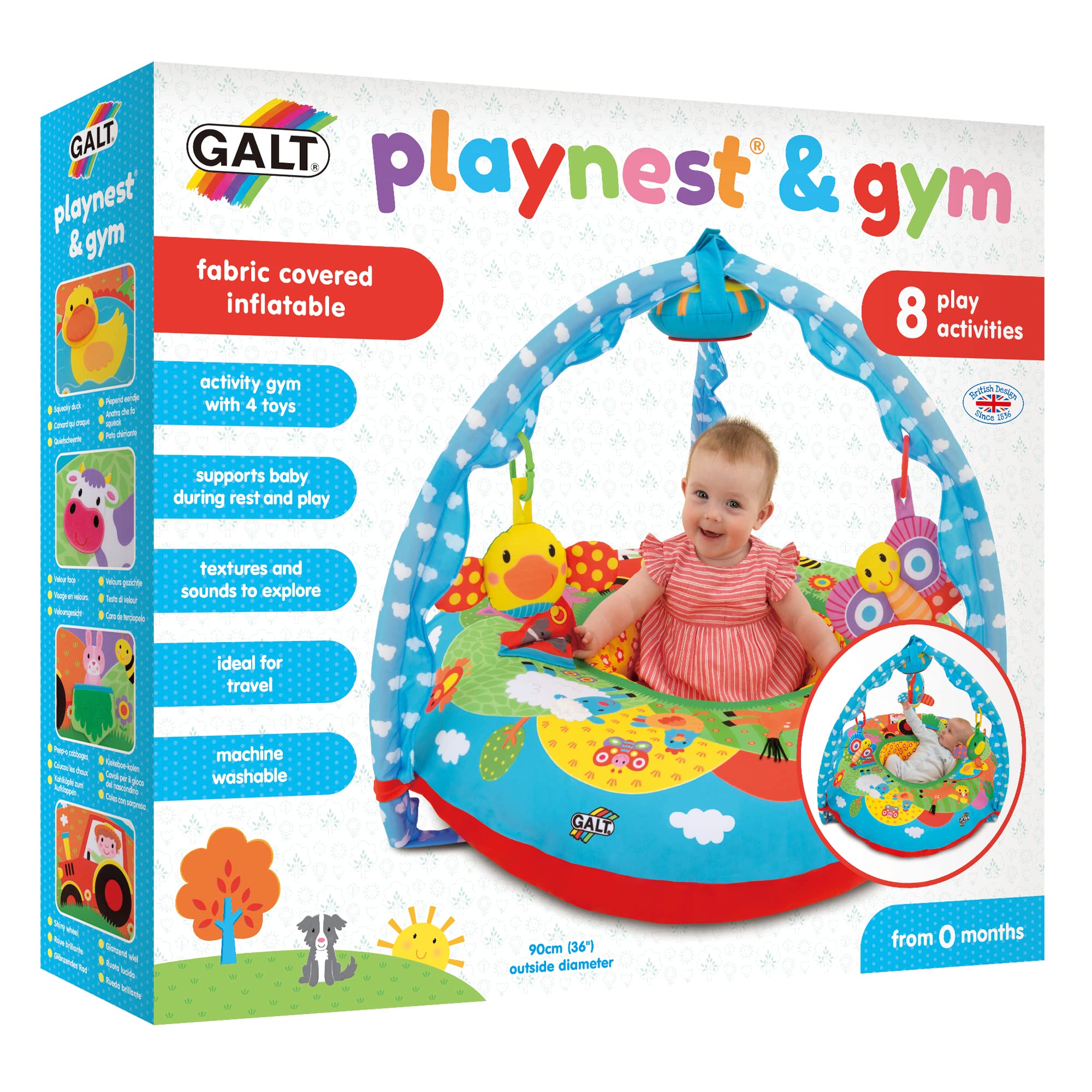 Galt Toys, Playnest & Gym - Farm, Baby Activity Center & Floor Seat