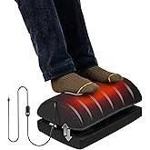 Mind Reader Heated Memory Foam Footrest, Under Desk Ergonomic Support with 4 Heat Settings, Timer & Auto Shut-Off, Adjustable Height, Black