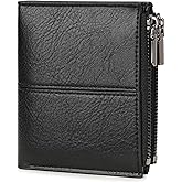 LOUEBICA Zipper Wallet for Men Bifold Wallets with 1 ID Window 7Card Slot Coin Pocket- Big Capacity Credit Card Travel Wallet