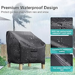 BROSYDA Patio Chair Covers for Outdoor Furniture