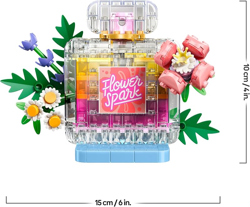Creator 3-in-1-Set Parfümflasche mit Blumendeko - Bauspielzeug mit 3 Bauoptionen: Parfümflasche, Blumenvase oder Smoothie - Geschenkidee für Kinder ab 8 Jahren - 31383