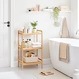 SONGMICS 3-Tier Bamboo Storage Rack Natural 45x31.5x80 cm BCB073N01 view 2