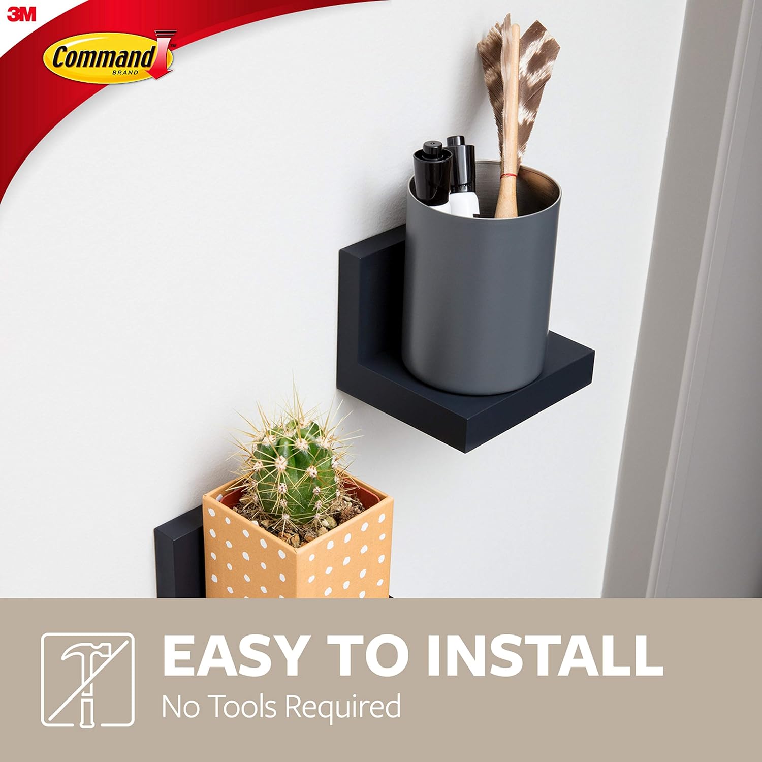 Command Display Ledges, Slate, 2-Ledges, 8-Medium Foam Strips (HOM23S-2ES), Great for dorm decor: Home Improvement
