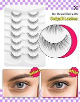 Onlyall Bottom Lashes Under Eyelashes False Natural Anime Lower 7 Pairs R9 view 3