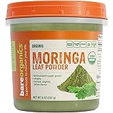 BareOrganics Moringa Leaf Superfood Powder, Organic, Vegan Supplement, 8 Ounces