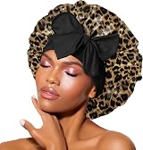 BONNET QUEEN Silk Bonnet for Sleeping Leopard Medium 42cm Elastic Band