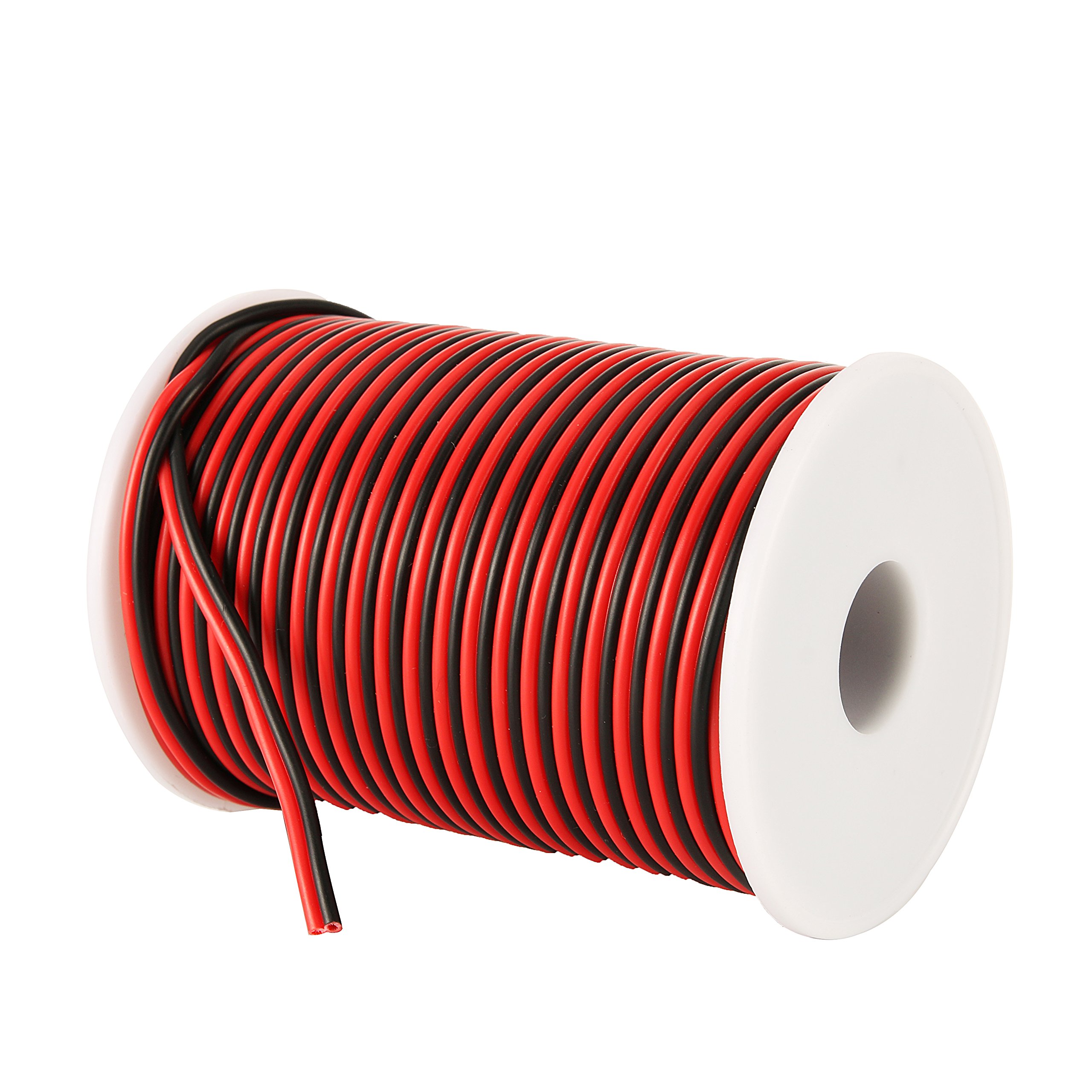 Cable 31M 100FT 18 AWG Gauge Electrical Wire Hookup Red Black Copper