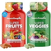 Fruits and Veggies Supplement - Nature Fruits and Vegetables Supplements - Vegan, Non GMO, Soy Free, Superfood Vitamins & Minerals Nutritional Balance - (Total 180 Capsules - Pack of 2) Made in USA