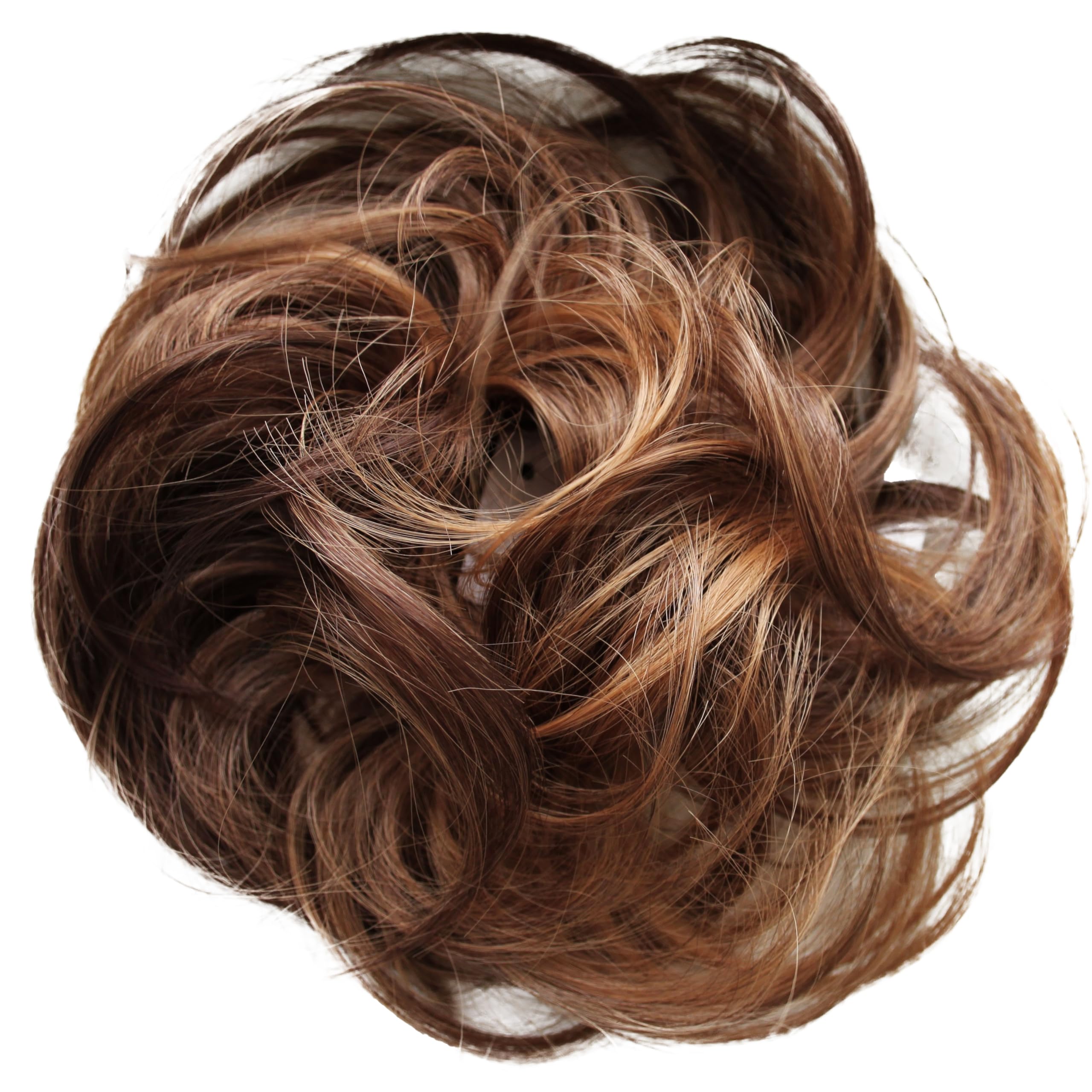 CAISHA Synthetic Fiber Hairpiece Scrunchie Scrunchy Updo Slightly Wavy Brown Mix G31B
