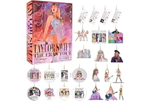 AYEBEAU Taylors Advent Calendar Taylor Christmas Ornament, 24 Days Countdown To Christmas Holiday Birthday Countdown Calendar with Bracelet Earring Keychain Pendants Ornament Sets Xmas Gifts for Kids Adults Fans (C)