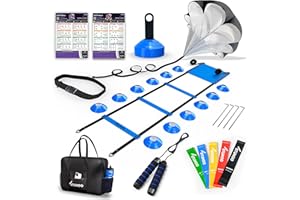 STUHOO Agility Training Equipment Set |Soccer Training Equipment for Kids | Agility Ladder Speed Training Equipment with Bag | Football Training Equipment for Youth, Cones for Footwork