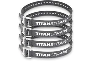 TITANSTRAPS Titan Industrial Straps – Strong & Simple Tie-Downs for Construction (Welders, DIY Home) & 1st Responders – 3 Year Warranty, Batch Tested – 70 lb. Working Load, 30" Length, Black, 4-Pack