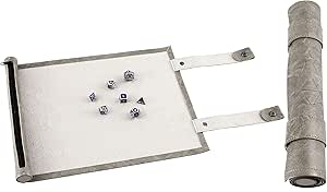 Forged Dice Co. Scroll Dice Tray and Rolling Mat with Zippered Dice Holder - Storage Pouch Holds up to 14 Metal or Plastic Polyhedral Dice - Compatible with DND and Dungeons &amp; Dragons Game Dice