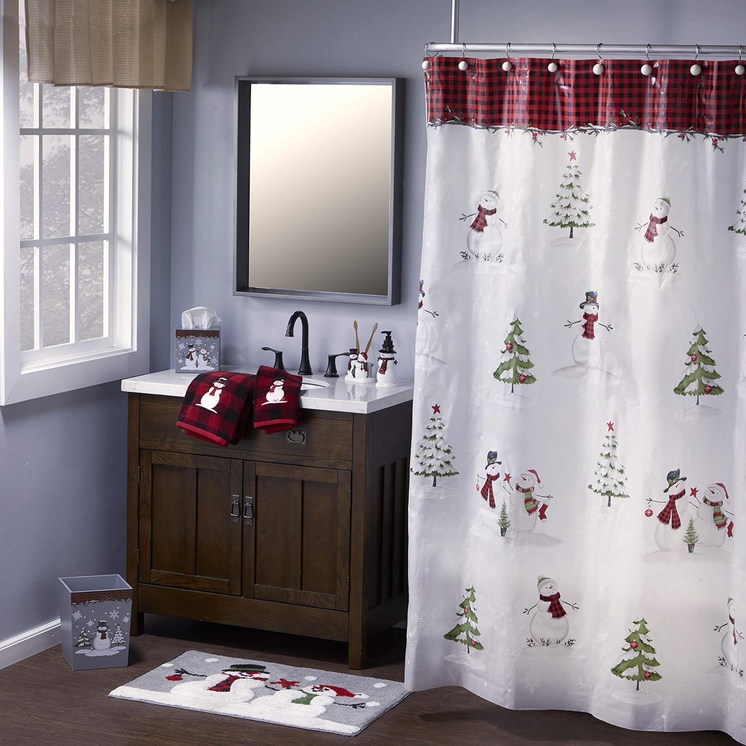 SKL Home by Saturday Knight Ltd. Woodland Winter Toothbrush Holder, Red: Home & Kitchen