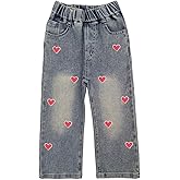 Peacolate 2-12Years Little Big Girls Spring Autumn Embroidered Jeans Pants for Kid