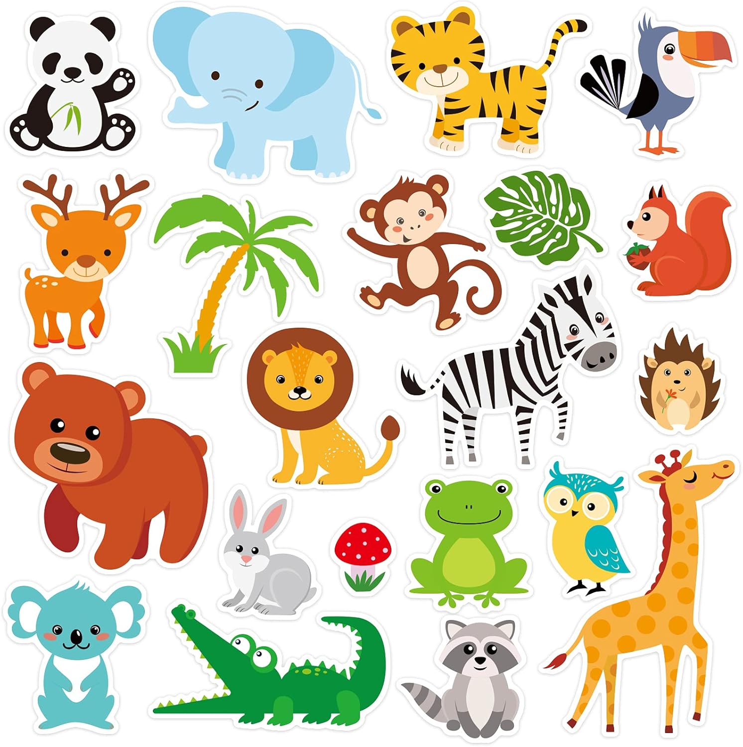 Window Treatments - 20 PCS Jungle Animals Thick Gel Clings Winter Safari Window Gel Clings Decals Stickers for Kids Toddlers and Adults Home Airplane Classroom Nursery Winter Zoo Animals Party Supplies Decorations