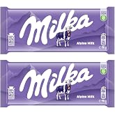 Milka Alpenmilch Alpine Milk Chocolate 90g (Pack of 2)