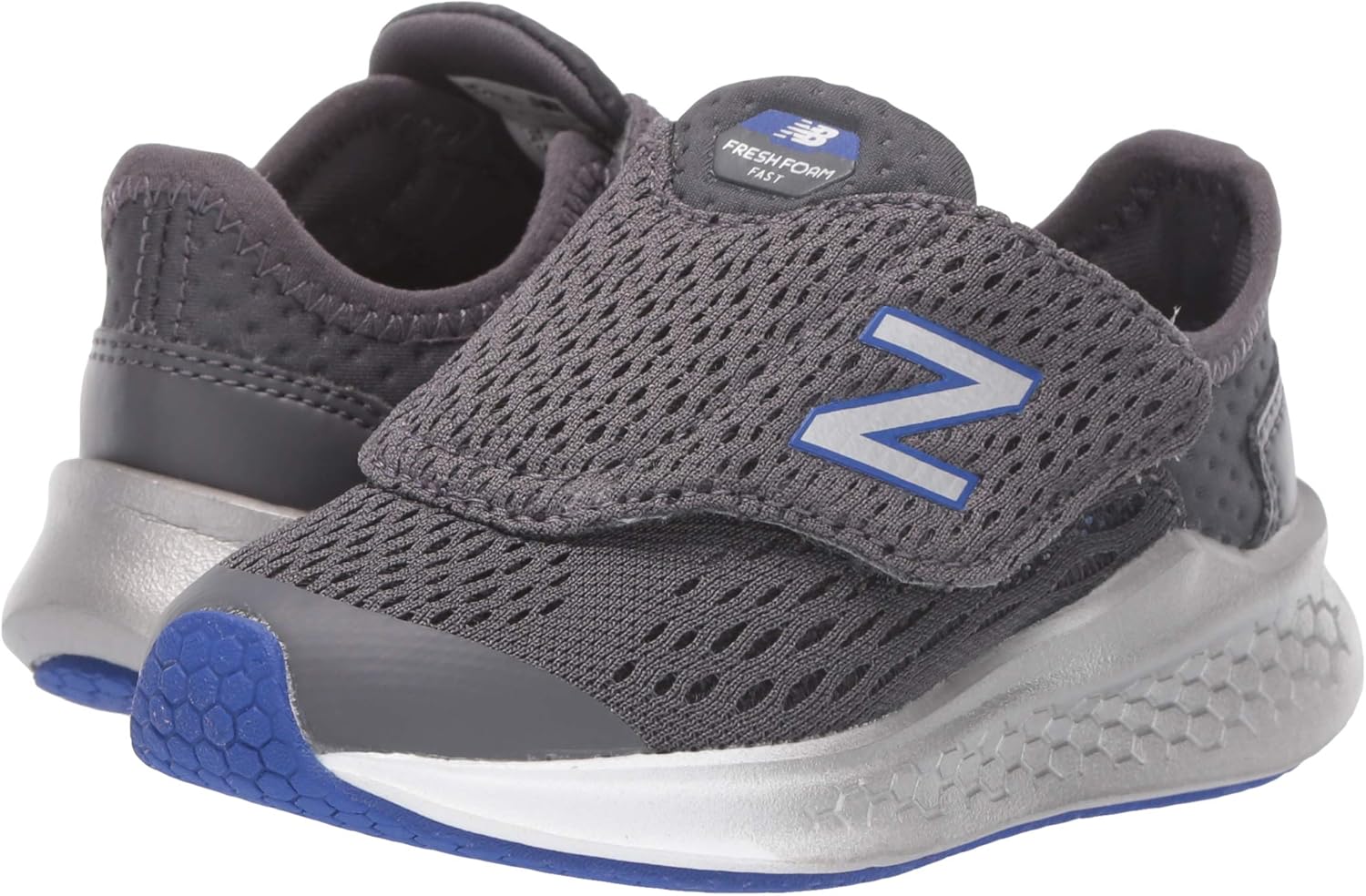 new balance kid's fresh foam fast v1 hook and loop running shoe