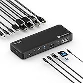 Kensington SD5910T DisplayLink Docking Station Thunderbolt 4, Quad 4K for MacBook Pro/Air M1/M2/M3/M4 with Pro and Max Chipsets, 100W PD, HDMI/DP/TB4, SD/Micro SD Card Slots (K35233NA), Black