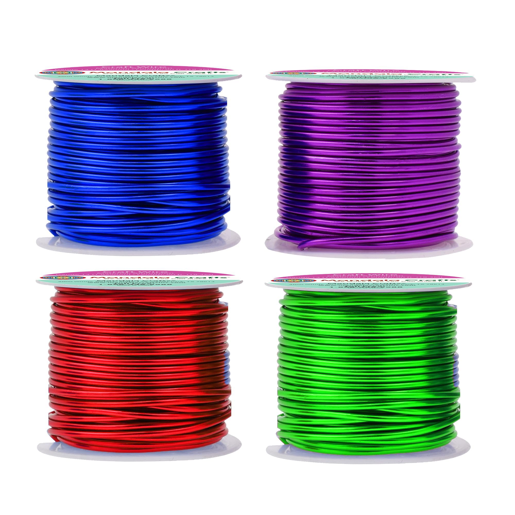Mandala Crafts 13 Gauge Anodized Aluminum Craft Wire for Jewelry Making - 240 FT Colored Flexible Rainbow Wire - Bendable for Bonsai Armature Crafting Sculpting Image