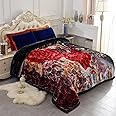 JML Fleece Blanket King Size, 85" x 93", 10 Pounds, Silky Soft, Warm, 2 Ply, A&B Printed, Plush, Thick Korean Style Raschel Bed Blanket for Winter, Black Rose