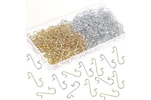 SEPGLITTER 240Pcs Christmas Ornament Hooks Metal Wire Hooks S-Shaped Hangers with Storage Box for Ornament Hooks Christmas Tree (Gold and Silver)