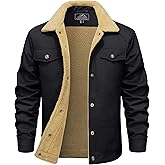 MAGCOMSEN Winter Jackets for Men Thick Thermal Fleece Lined Coats Warm Cotton Sherpa Jacket Work Cargo Multi Pockets