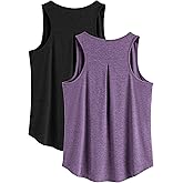 PINSPARK Workout Tops for Women Racerback Tank Top Pack Sleeveless Athletic Running Tops Loose Gym Shirt Quick Dry Yoga Tank