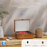 Yintiny Brown Leather CD Player With Speakers Home Decor Portable view 3