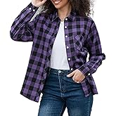SANGTREE Womens and Girls Long Sleeve Flannel Shirt Casual Button Down Plaid Shirts, 3 Months - Adult 2XL