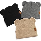 Baby Beanie Warm Winter Hat with Bear Ear for Infant Toddler Boys Girls Kids Soft Knitted Skull Cap