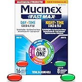 Mucinex Fast-Max Maximum Strength Day & Night Cold and Flu Medicine for Adults, Powerful Over-The-Counter Medication for Cold & Flu Symptoms, Fast Dissolving Liquid Gels, 24 Count