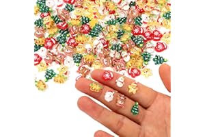 210pcs Mini Christmas Figurines, 7 Styles Resin Miniature Christmas Ornaments for DIY Crafts Xmas Tree Dollhouse Decoration (