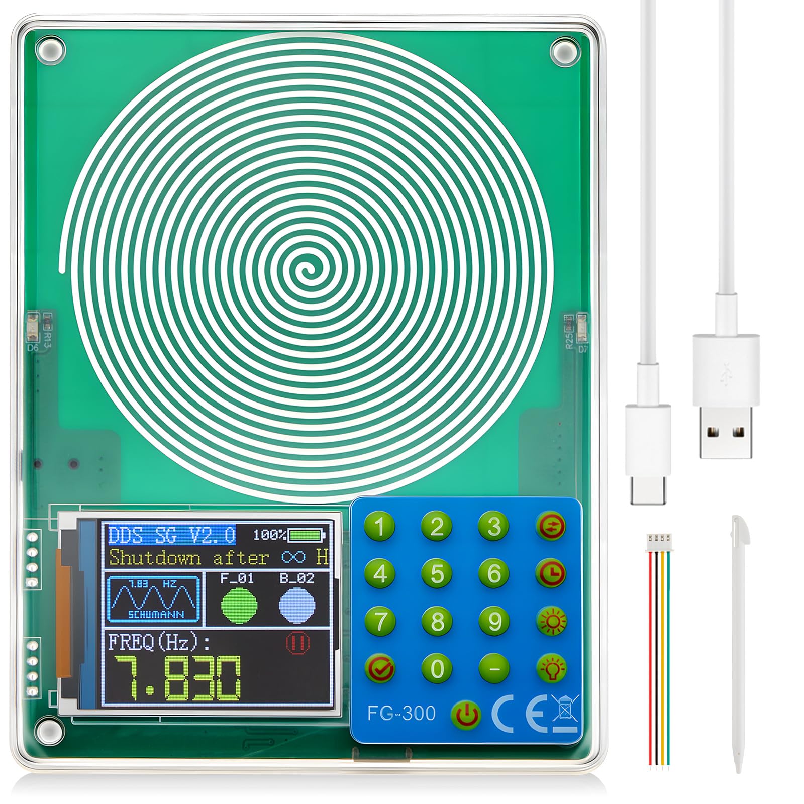 Photo 1 of Relaxweex 0.1Hz-200000Hz Adjustable Schumann Sine Wave Resonance Generator Ultra Low Frequency Generator Resonator Sound Frequency Machine with USB and Magnetic Acrylic Case