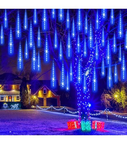 thumbnail image 2 of Meteor Shower Rain Lights, 20 Inch 10 Tubes 540 LED, Outdoor Xmas Light... 2 of 13
