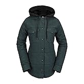 Volcom Women's Hooded Flannel Snowboard Ski Winter Hooded Shirt Jacket