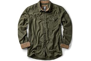 CQR Men's 100% All Cotton Button Down Flannel Shirts, Long Sleeve Brushed Warm Soft Casual Outdoor Plaid Shirt