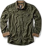 CQR Men's All Cotton Flannel Shirt, Long Sleeve