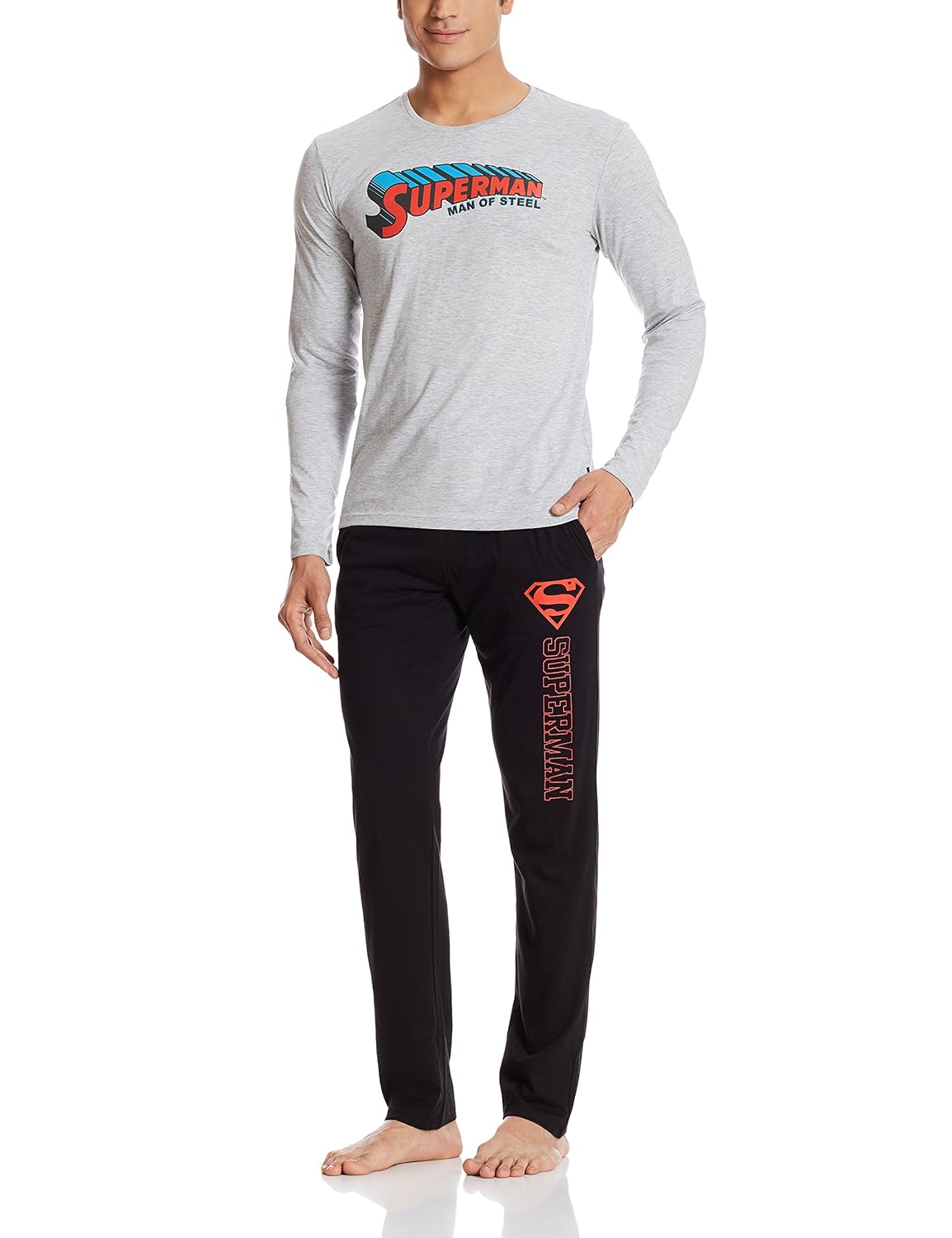superman men's cotton pyjama set