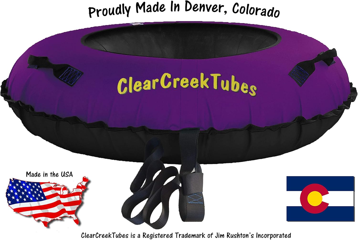 ClearCreekTubes 54" Colossal Towable Snow Tube with Black Bottom