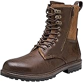 Jousen Boots for Men Casual Dress Retro Lace Up Motorcycle Boots
