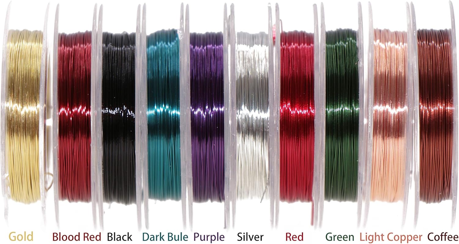 Temorah 10 Colors 0.3MM Copper Wire Fly Tying Materials for Handmade Fly Fishing (Assorted(10 Colors)) : Sports & Outdoors