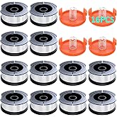 YWTESCH 16 Pack Weed Eater String Fit for Black+Decker String Trimmer | 360ft 0.065" AF-100 Replacement Spool, Autofeed Weed Wacker String for Black and Decker(12 Spool,4 Spool Cap,4 Spring)