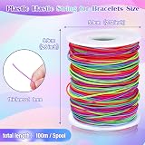 Alyvisun Rainbow Elastic String 1mm x 100m for Jewelry DIY Beads Bracelets view 6