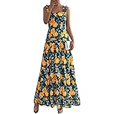 BTFBM Dresses for Women Summer 2026 Formal Sleeveless Smocked Floral Long Wedding Guest Dress Party Spring