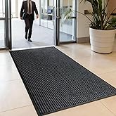 72" x 24" Indoor Outdoor Front Door Mat, Heavy Duty Non-Slip Waterproof Rubber Rug for Office Garage Entrance, Commercial Industrial Floor Mats Carpet for Entryway, 6'x2' Charcoal Grey