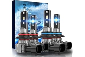 N NORDLICHTER 9005 9006 Bulbs, 6500K Xenon White Fanless Wireless 9005 9006 Fog Light Bulbs for Car, Pack of 4